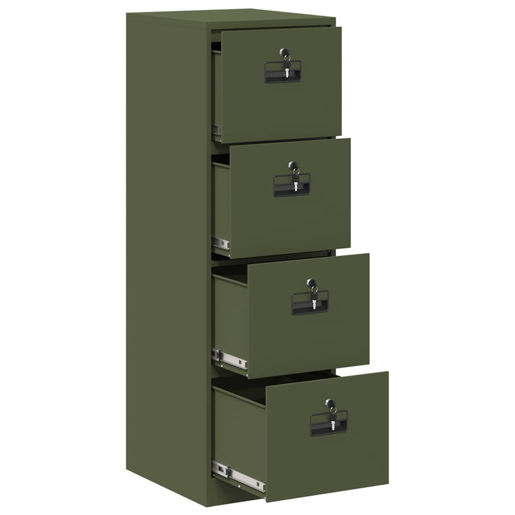 vidaXL Aktenschrank mit Schubladen 2 pcs Olive Grün 44 x 50 x 139 cm
