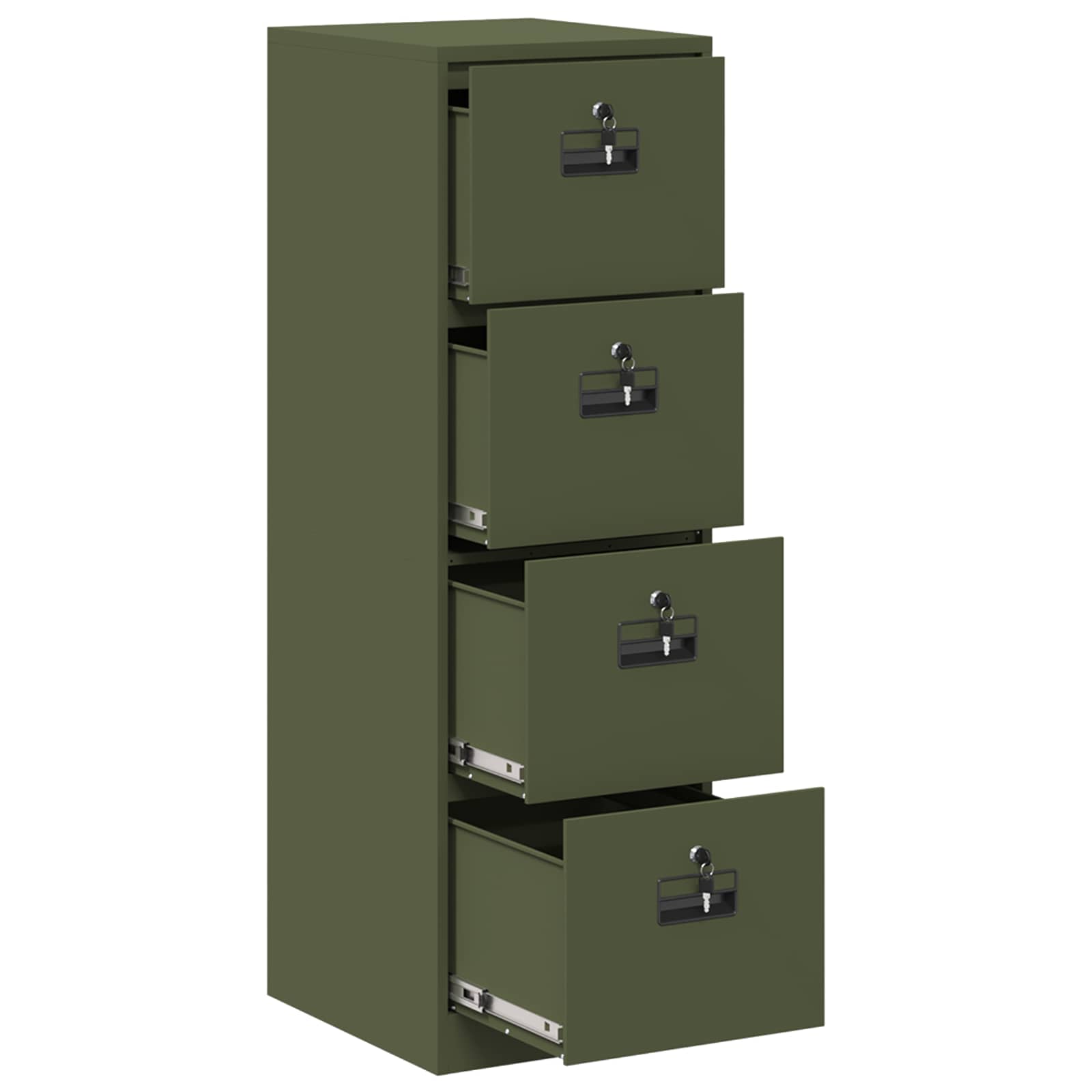 vidaXL Aktenschrank mit Schubladen 2 pcs Olive Grün 44 x 50 x 139 cm
