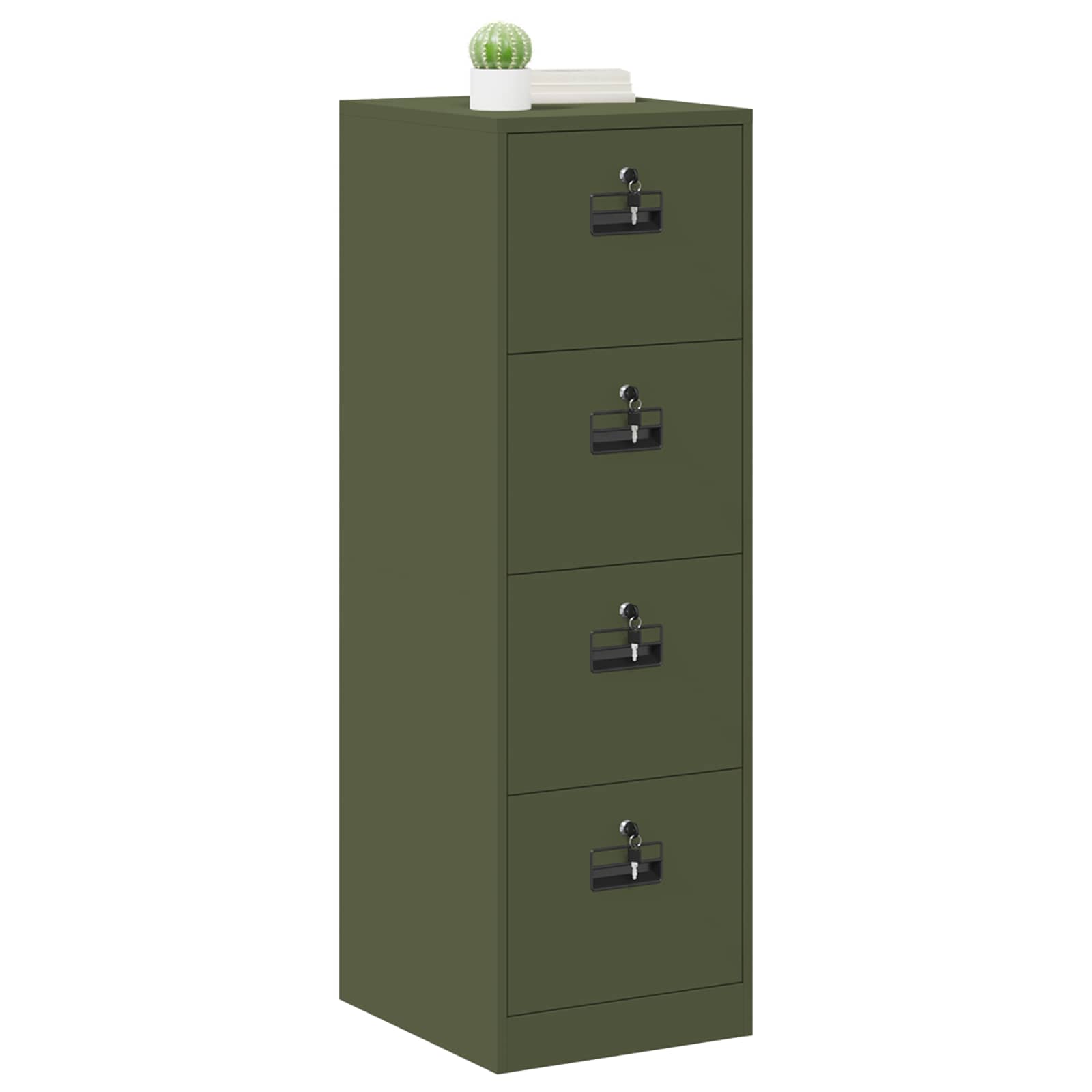 vidaXL Aktenschrank mit Schubladen 2 pcs Olive Grün 44 x 50 x 139 cm