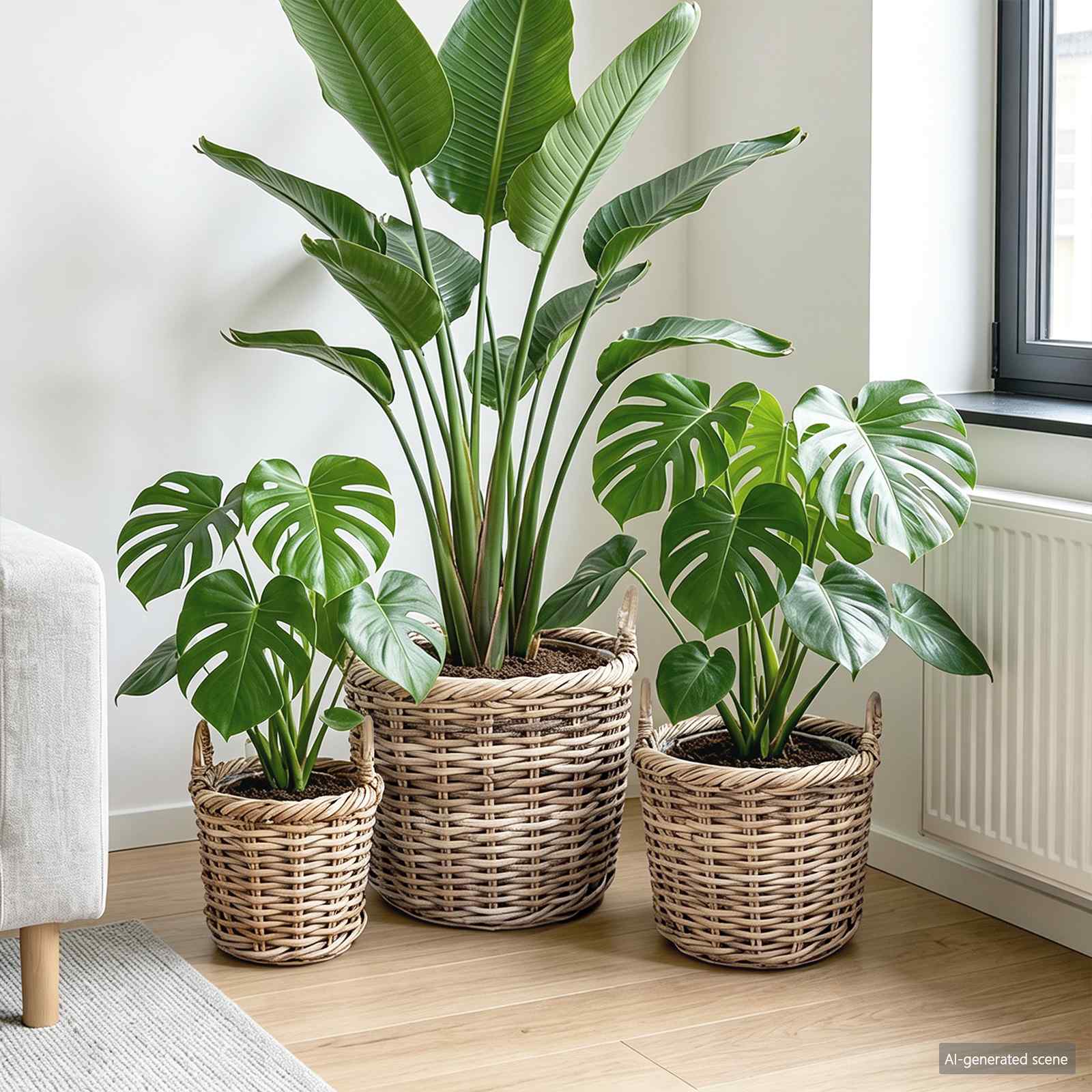 vidaXL Pflanzkorb-Set mit Stauraum 3 Stück Kubu Grau Kubu-Rattan