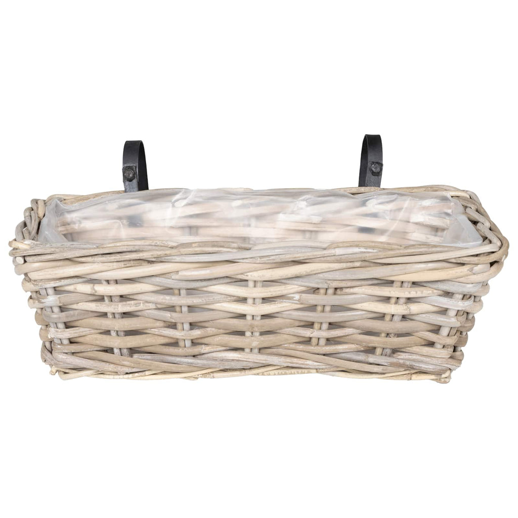 vidaXL Hängender Blumentopf Korb 2 pcs Grau 48 x 22 x 15 cm