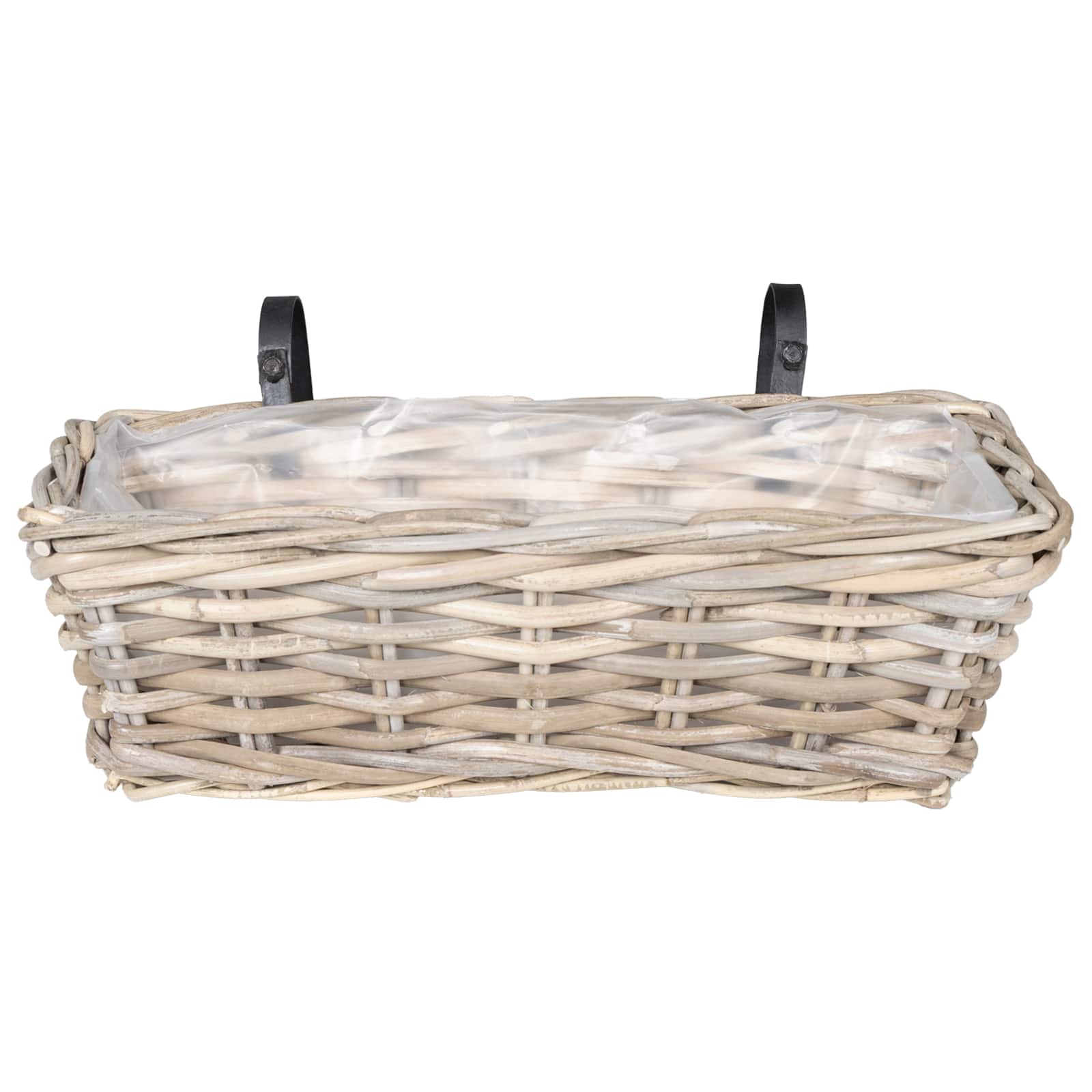 vidaXL Hängender Blumentopf Korb 2 pcs Grau 48 x 22 x 15 cm