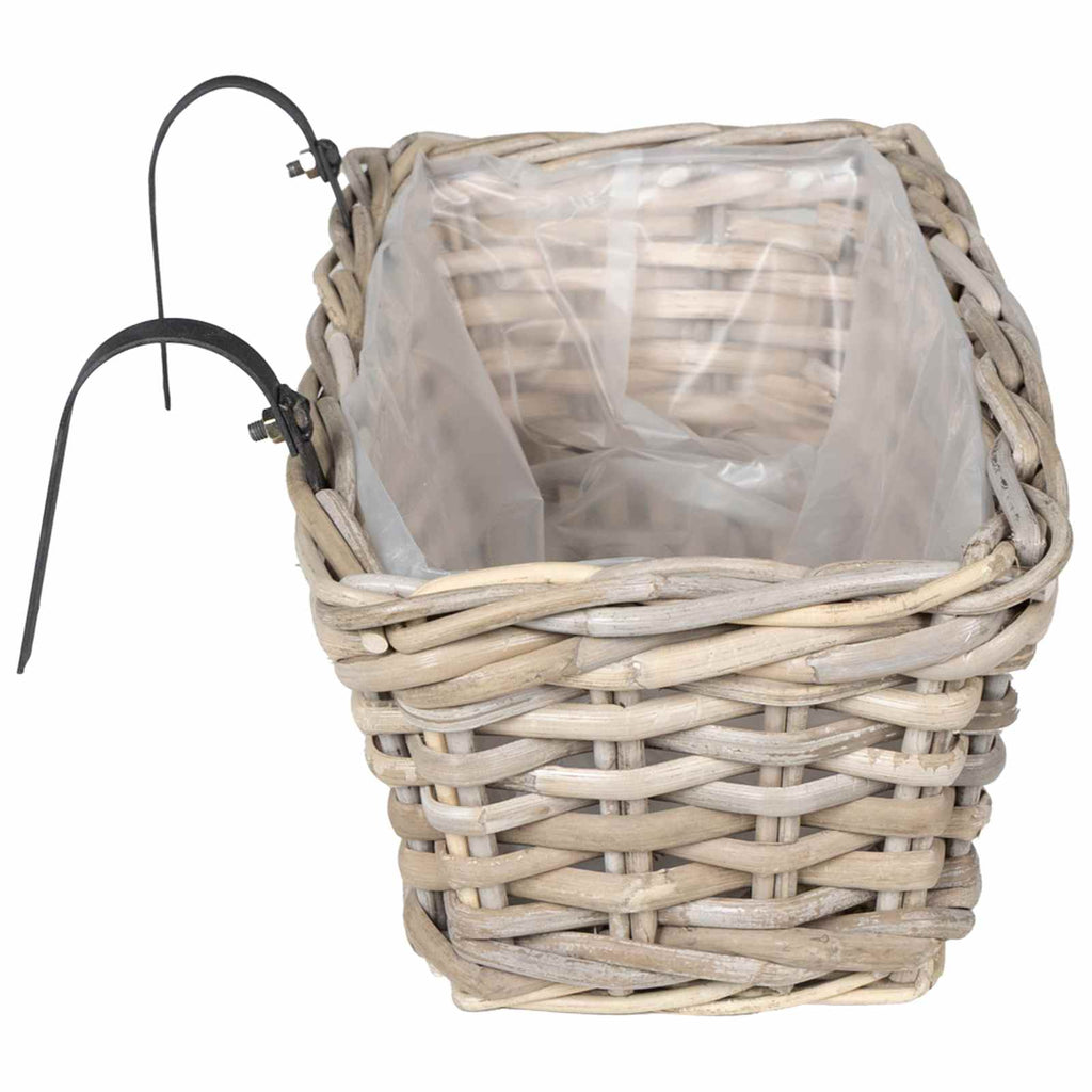 vidaXL Hängender Blumentopf Korb 2 pcs Grau 48 x 22 x 15 cm