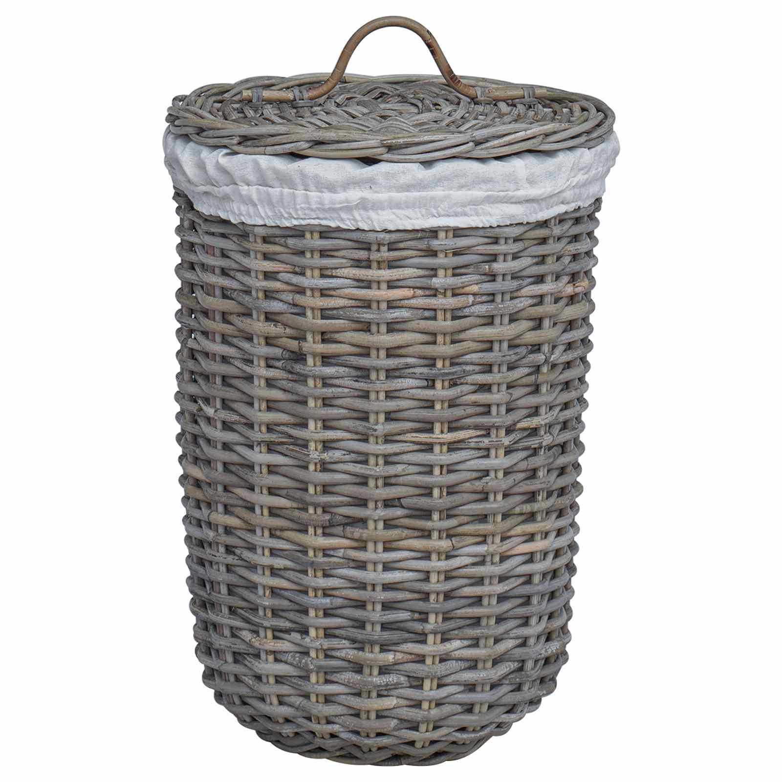 vidaXL Wäschekorb mit Deckel 2 pcs Kubu Grau Kubu Rattan
