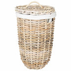 vidaXL Wäschekorb mit Deckel 2 pcs Kubu Grau Kubu Rattan