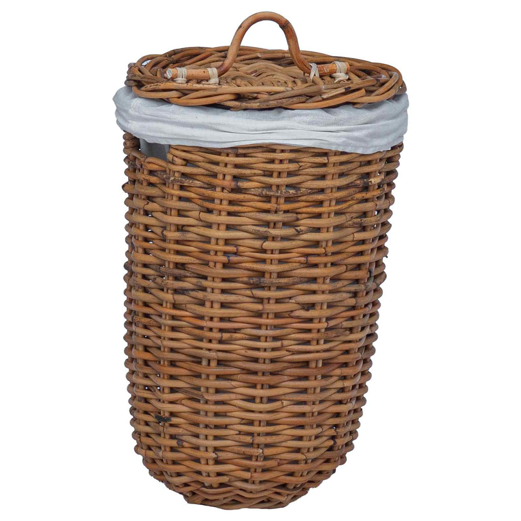 vidaXL Wäschekorb 2 pcs Braun Kubu Rattan