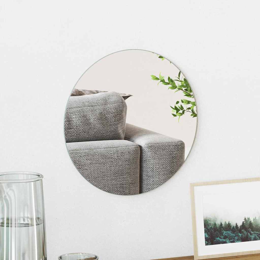 vidaXL Wandspiegel Rund Ø 30 cm Gehärtetes Glas