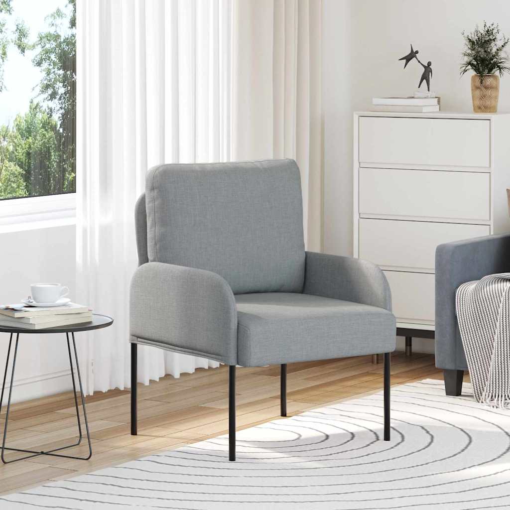 vidaXL Sofas mit Kissen 55cm Hellgrau Sperrholz