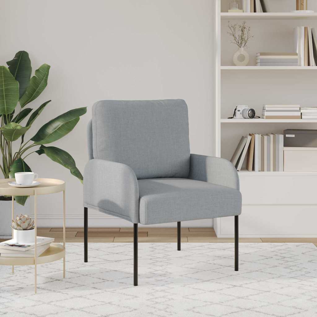 vidaXL Sofas mit Kissen 55cm Hellgrau Sperrholz