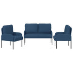 vidaXL Sofagarnituren mit Kissen 3 pcs Blau 115 x 56 x 80 cm Sperrholz