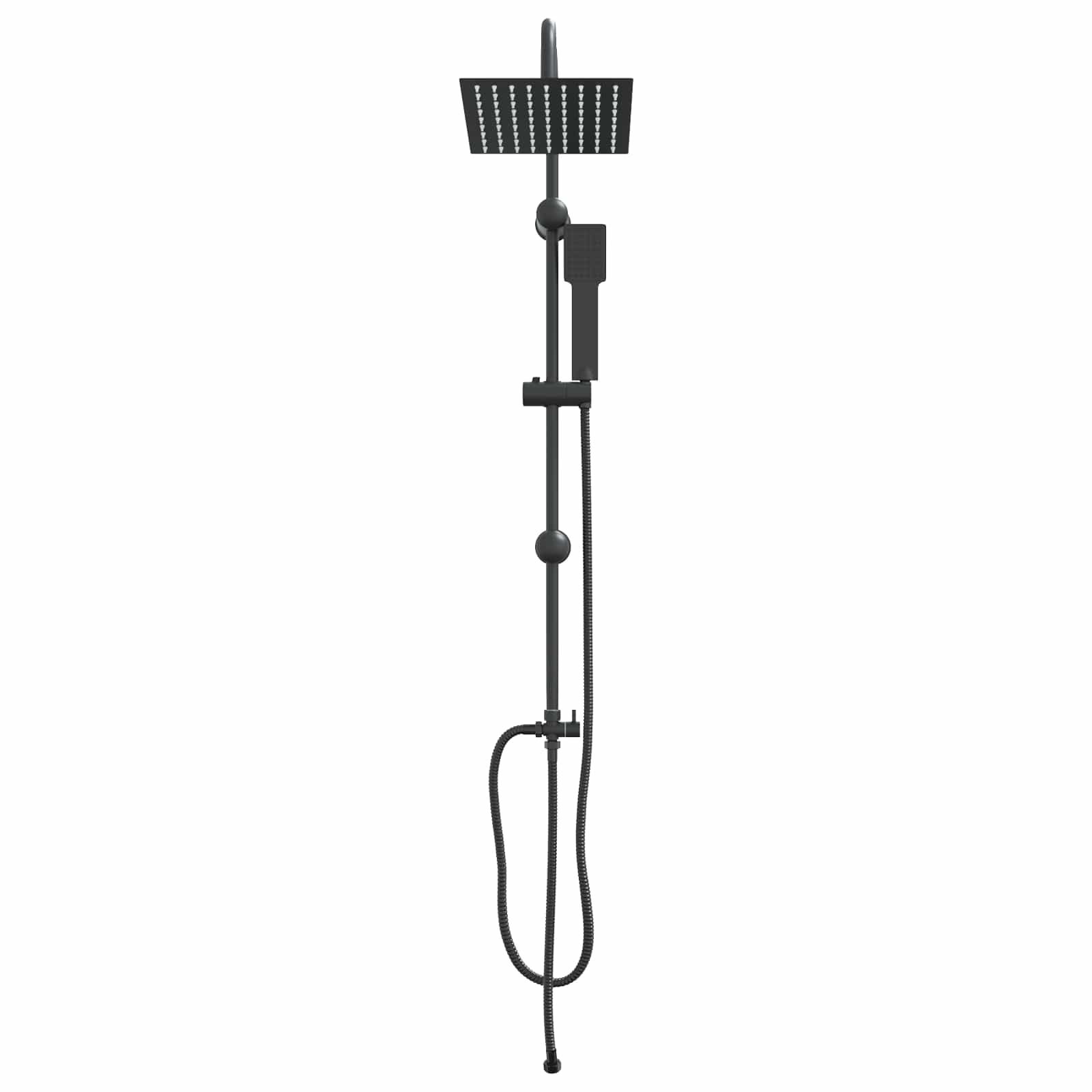 vidaXL Duschsystem Schwarz 47 x 20 x 95 cm Edelstahl