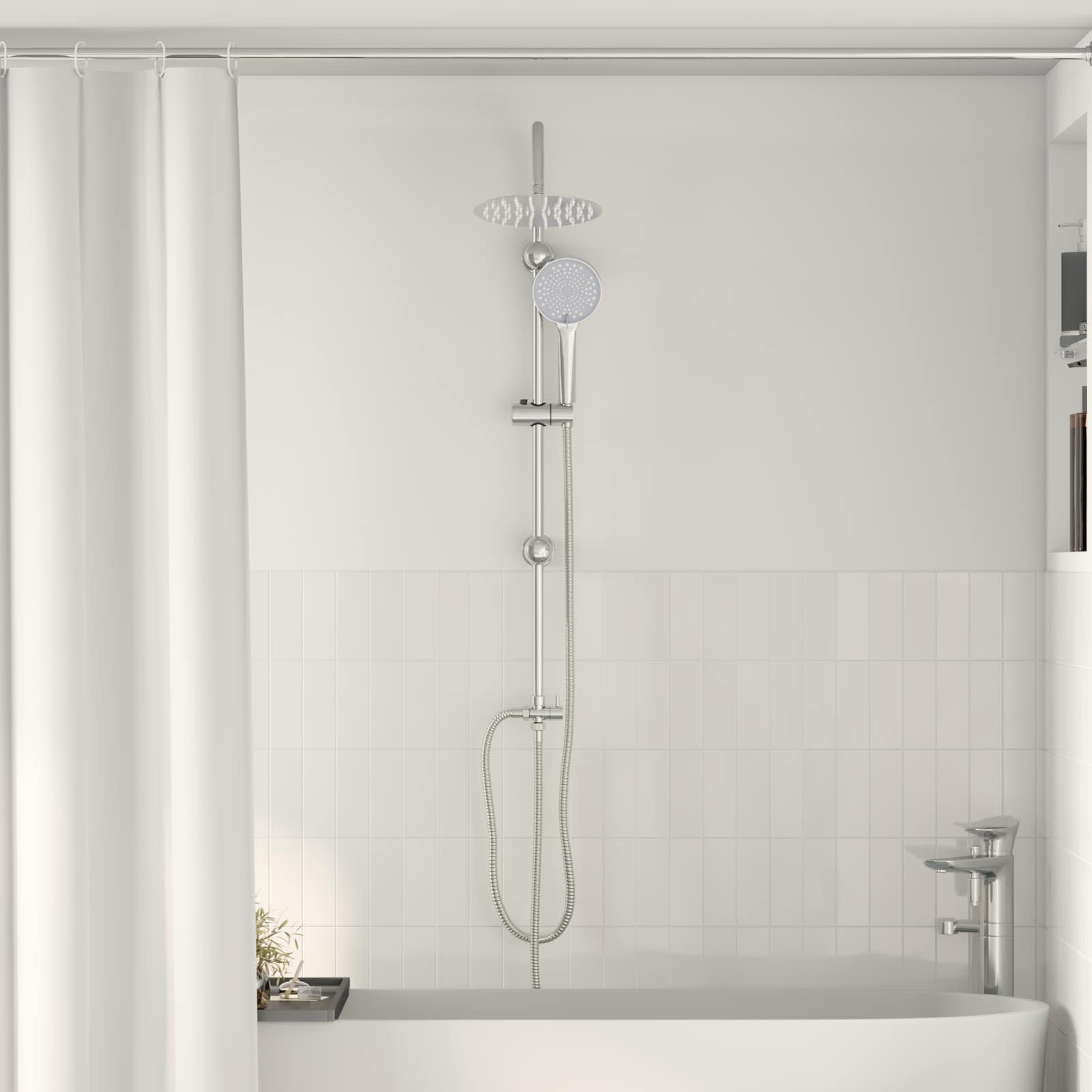 vidaXL Duschsystem Schwarz 47 x 20 x 95 cm Edelstahl