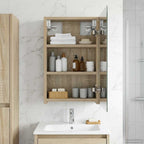 vidaXL Badezimmerspiegelschrank mit Tür Sonoma-Eiche 30 x 10,5 x 50 cm