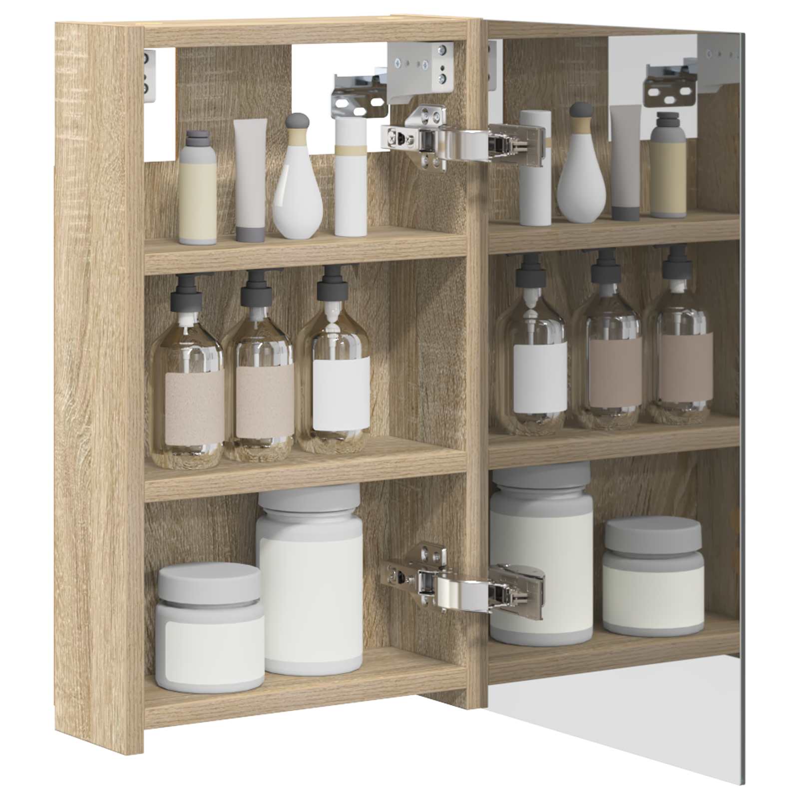 vidaXL Badezimmerspiegelschrank mit Tür Sonoma-Eiche 30 x 10,5 x 50 cm