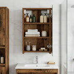 vidaXL Badezimmerspiegelschrank mit Regal Altholz 30 x 10,5 x 50 cm