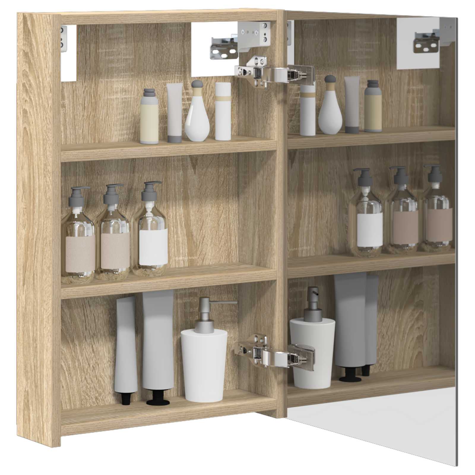 vidaXL Badezimmerspiegelschrank Sonoma-Eiche 40 x 10,5 x 60,5 cm