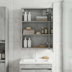 vidaXL Badezimmerspiegelschrank mit Tür Beton Grau 40 x 10,5 x 60,5 cm