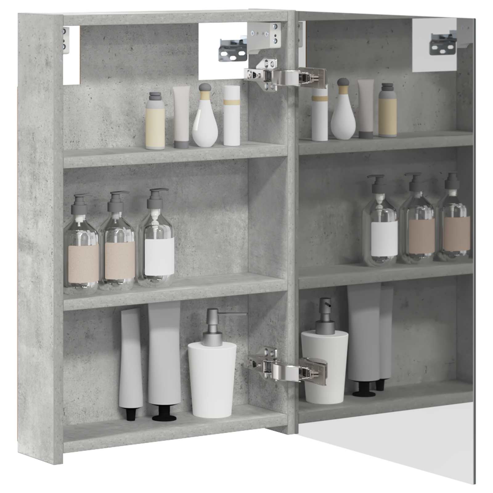 vidaXL Badezimmerspiegelschrank mit Tür Beton Grau 40 x 10,5 x 60,5 cm
