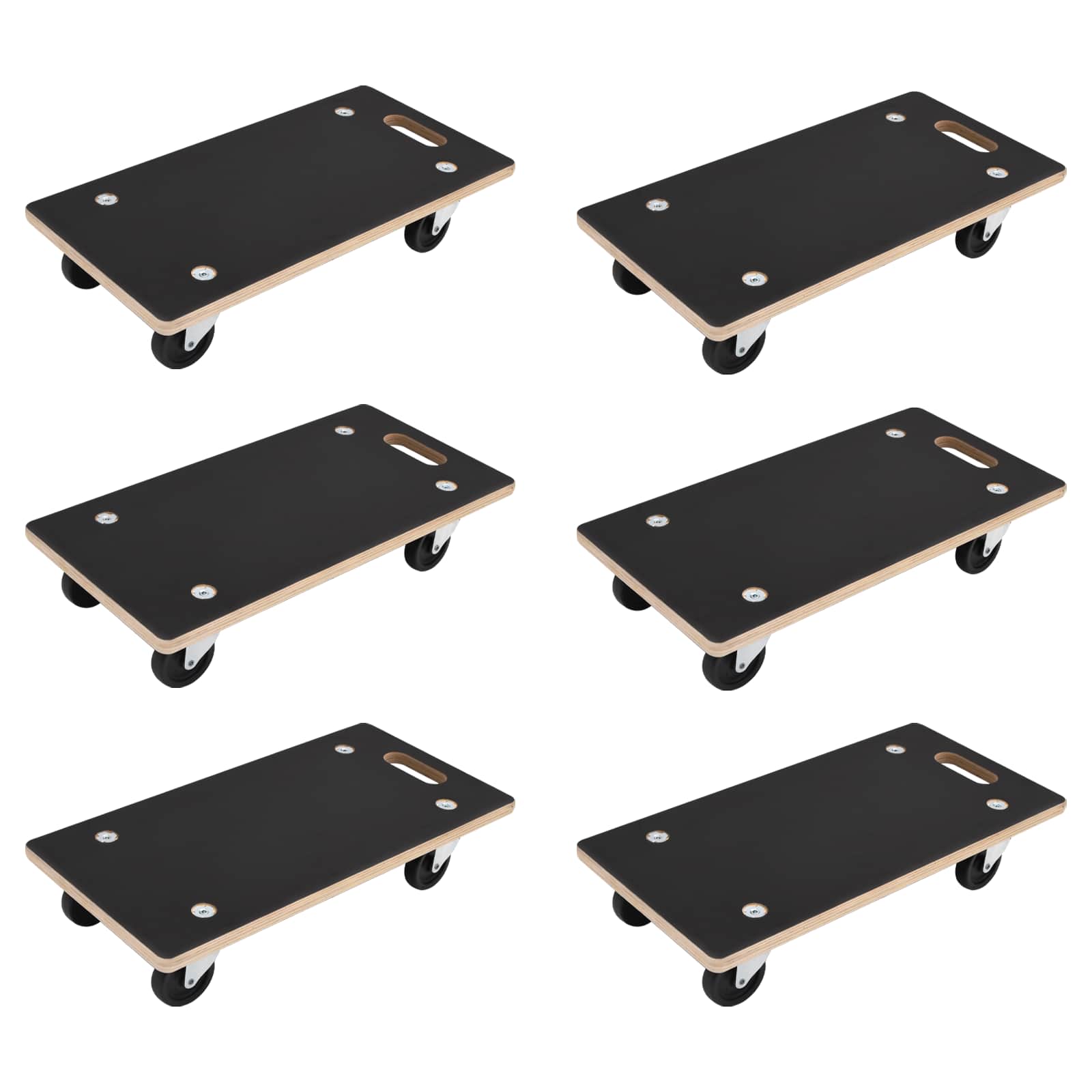 vidaXL Transportwagen 6 pcs Grau Sperrholz