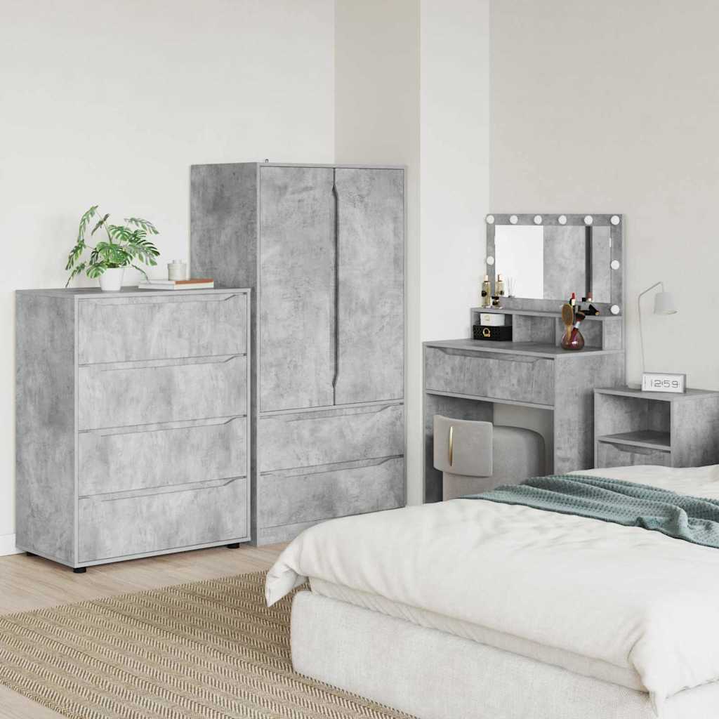 vidaXL Stauraumschränke Beton Grau 80 x 48 x 105 cm Holzwerkstoff