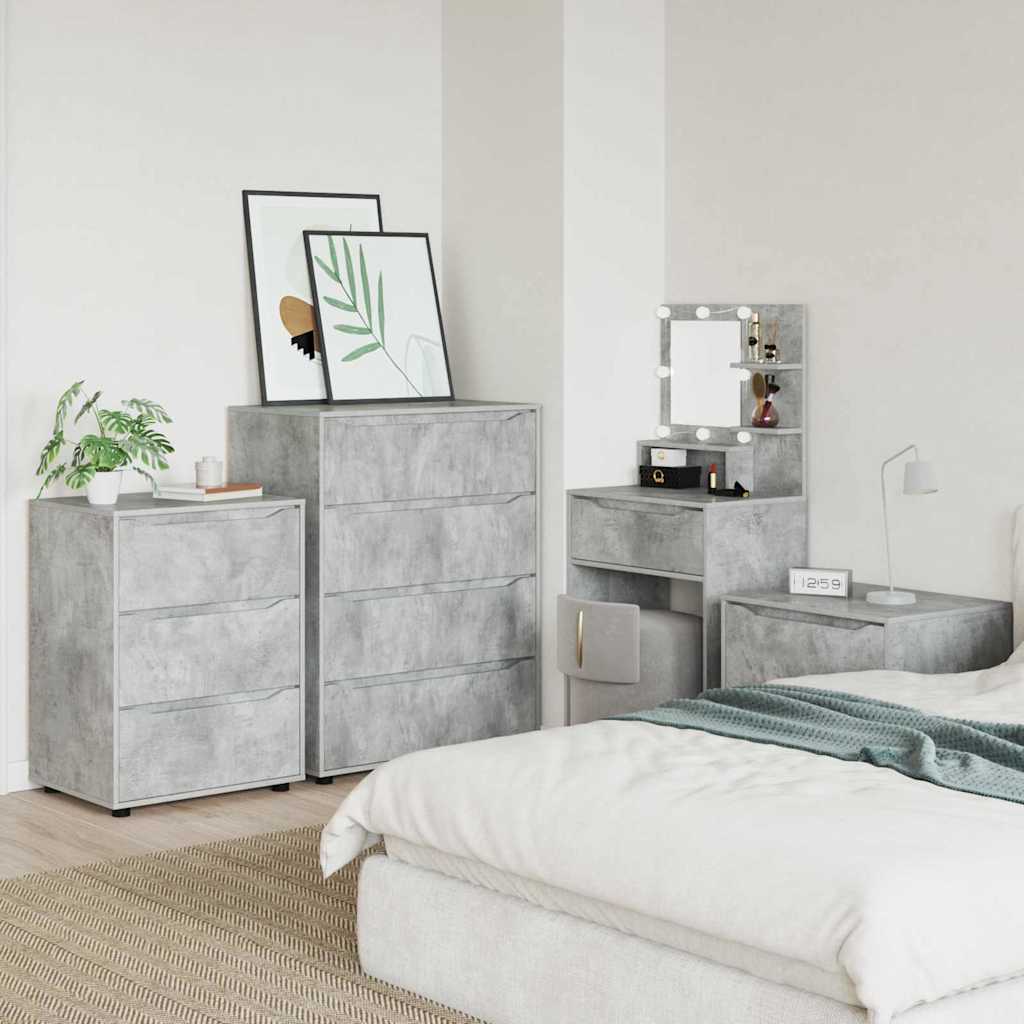 vidaXL Stauraumschränke Beton Grau 80 x 48 x 105 cm Holzwerkstoff