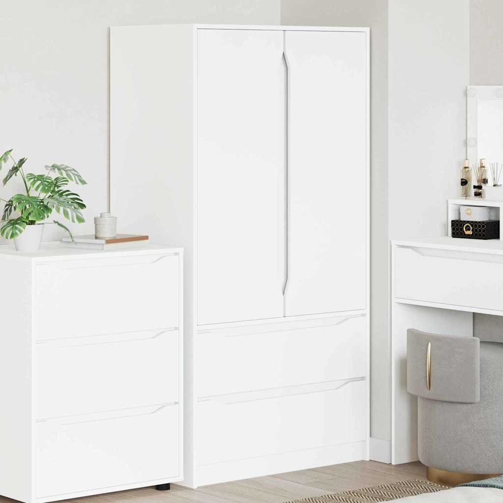 vidaXL Kleiderschrank mit Tür Weiß 79,5 x 49 x 156 cm Holzwerkstoff
