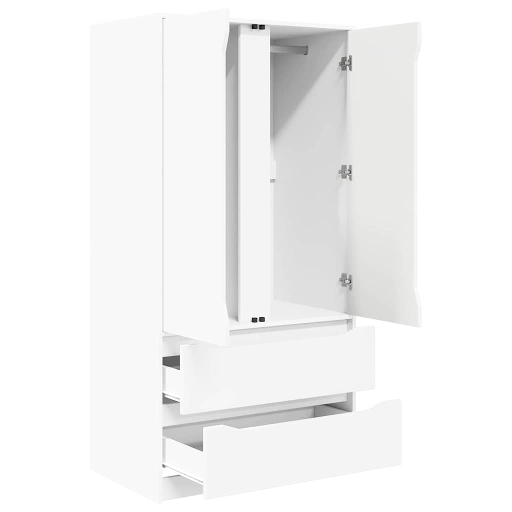 vidaXL Kleiderschrank mit Tür Weiß 79,5 x 49 x 156 cm Holzwerkstoff
