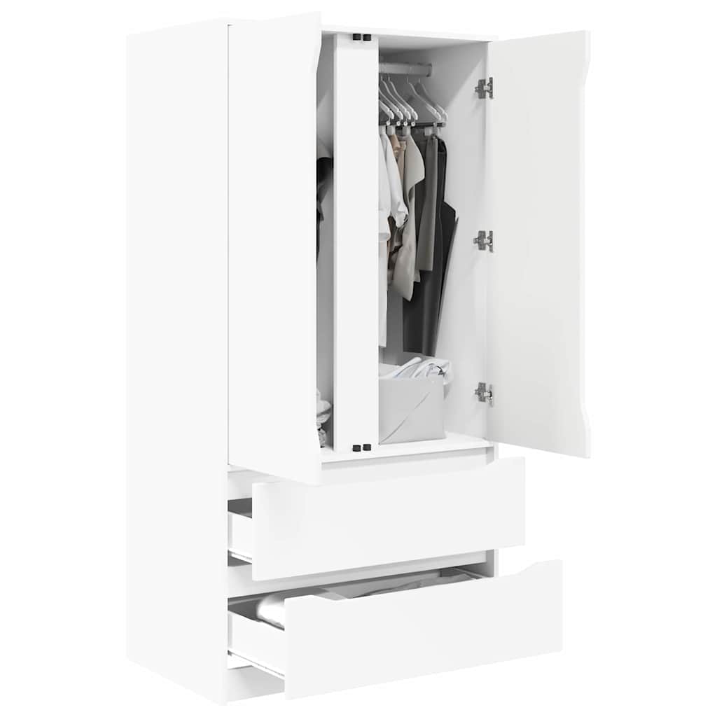 vidaXL Kleiderschrank mit Tür Weiß 79,5 x 49 x 156 cm Holzwerkstoff