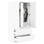 vidaXL Kleiderschrank mit Tür Weiß 79,5 x 49 x 156 cm Holzwerkstoff