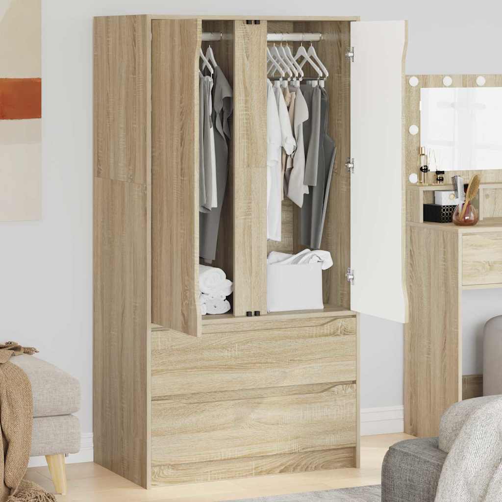 vidaXL Kleiderschrank Sonoma-Eiche 79,5 x 49 x 156 cm Holzwerkstoff