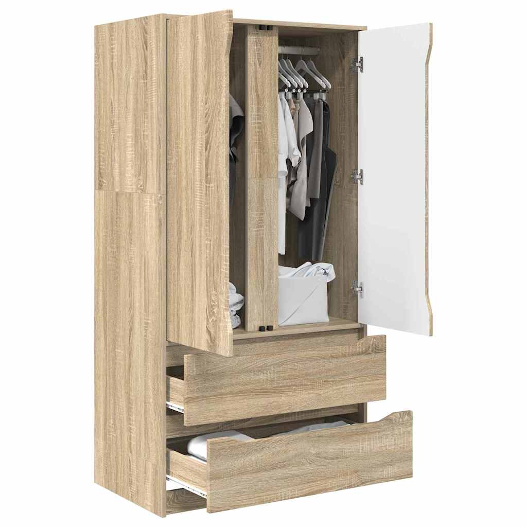 vidaXL Kleiderschrank Sonoma-Eiche 79,5 x 49 x 156 cm Holzwerkstoff