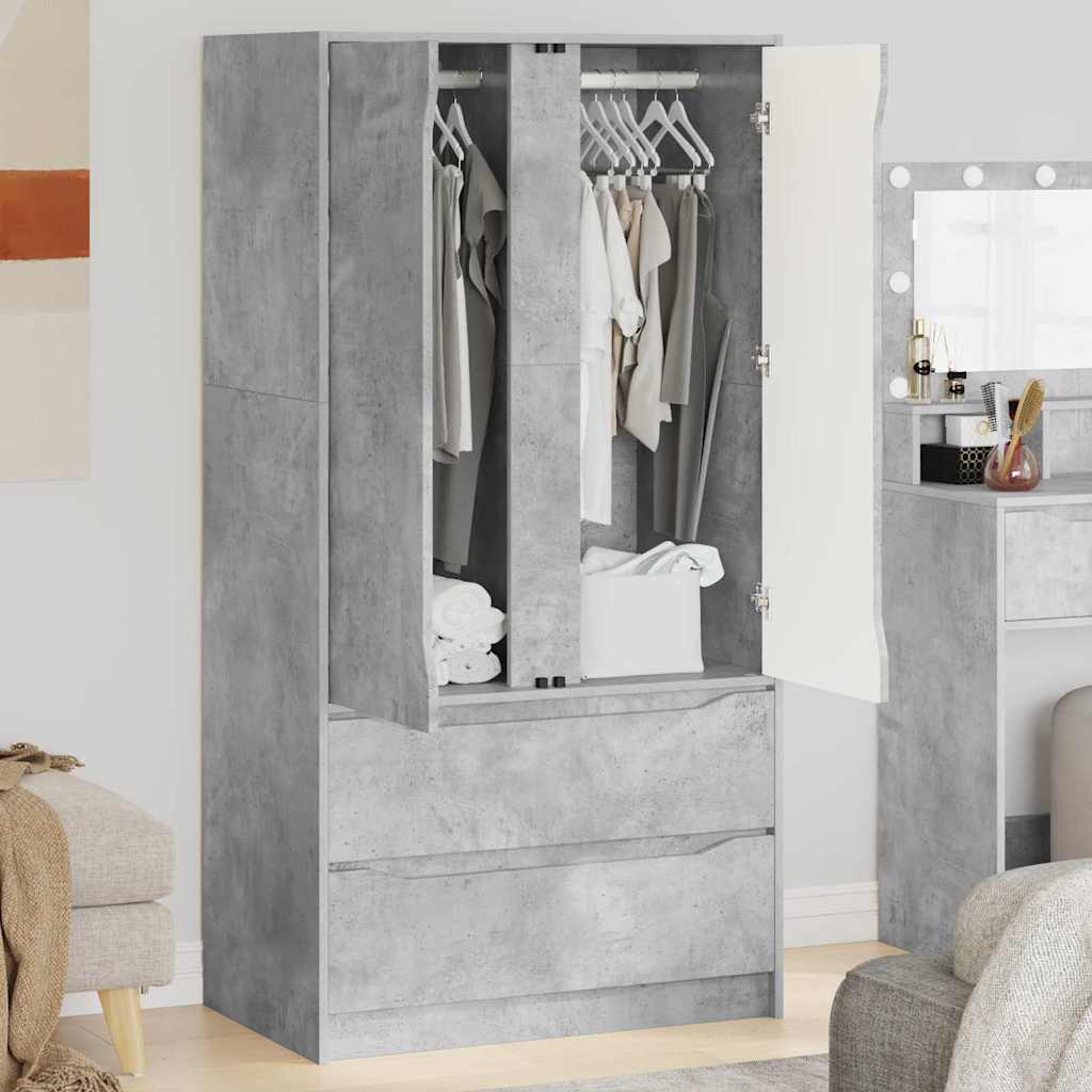 vidaXL Kleiderschrank Betongrau 79,5 x 49 x 156 cm Holzwerkstoff