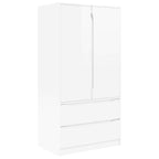 vidaXL Kleiderschrank Hochglanz Weiß 79,5 x 49 x 156 cm Holzwerkstoff