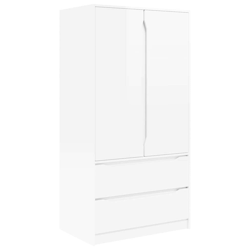 vidaXL Kleiderschrank Hochglanz Weiß 79,5 x 49 x 156 cm Holzwerkstoff