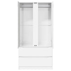 vidaXL Kleiderschrank Hochglanz Weiß 79,5 x 49 x 156 cm Holzwerkstoff