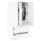 vidaXL Kleiderschrank Hochglanz Weiß 79,5 x 49 x 156 cm Holzwerkstoff