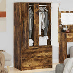 vidaXL Kleiderschrank mit Tür Geräucherte Eiche 79,5 x 49 x 156 cm