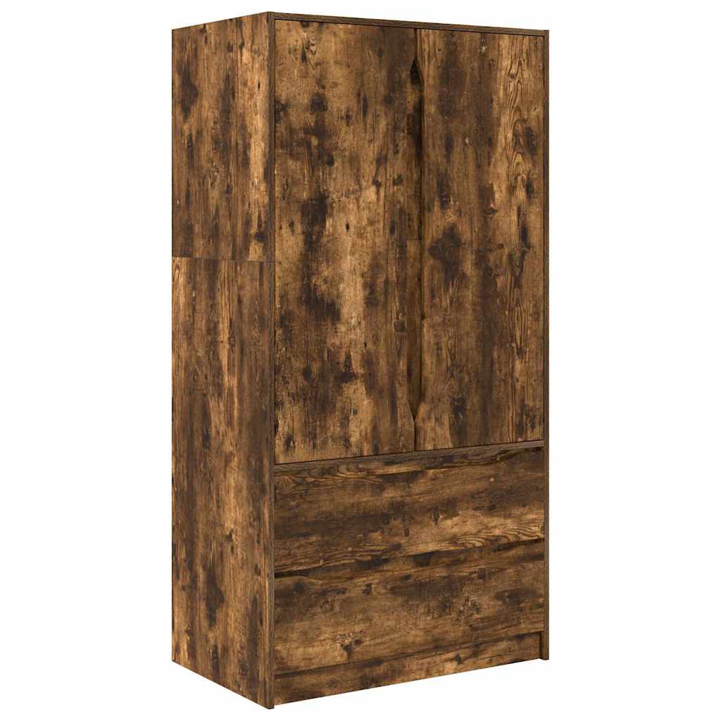 vidaXL Kleiderschrank mit Tür Geräucherte Eiche 79,5 x 49 x 156 cm
