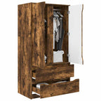 vidaXL Kleiderschrank mit Tür Geräucherte Eiche 79,5 x 49 x 156 cm
