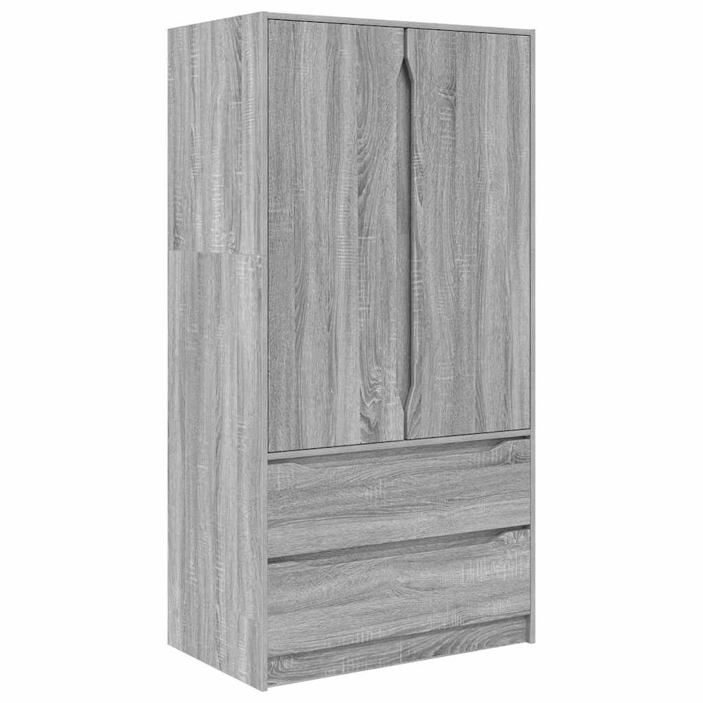 vidaXL Kleiderschrank Graues Sonoma 79,5 x 49 x 156 cm Holzwerkstoff