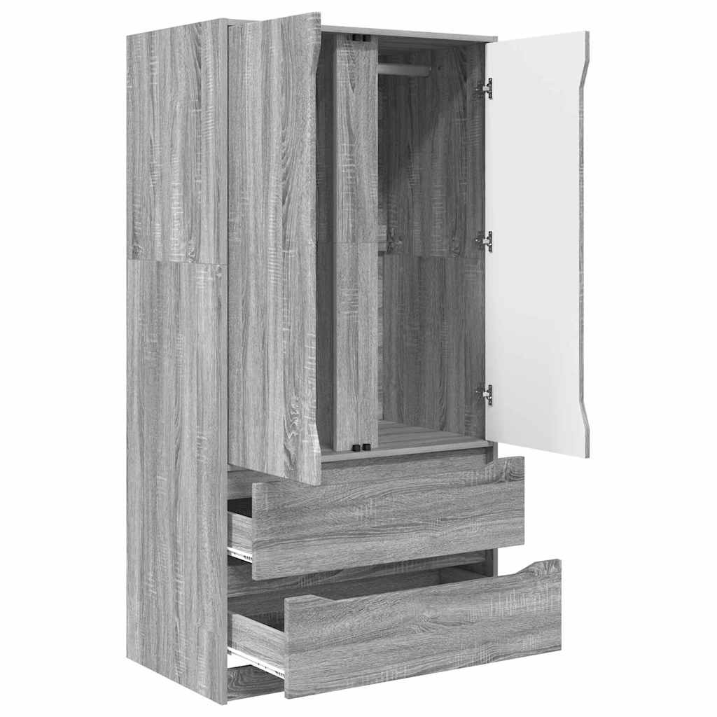 vidaXL Kleiderschrank Graues Sonoma 79,5 x 49 x 156 cm Holzwerkstoff