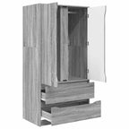 vidaXL Kleiderschrank Graues Sonoma 79,5 x 49 x 156 cm Holzwerkstoff