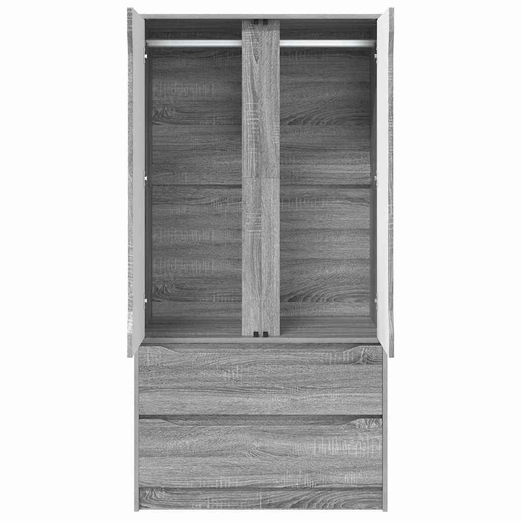 vidaXL Kleiderschrank Graues Sonoma 79,5 x 49 x 156 cm Holzwerkstoff