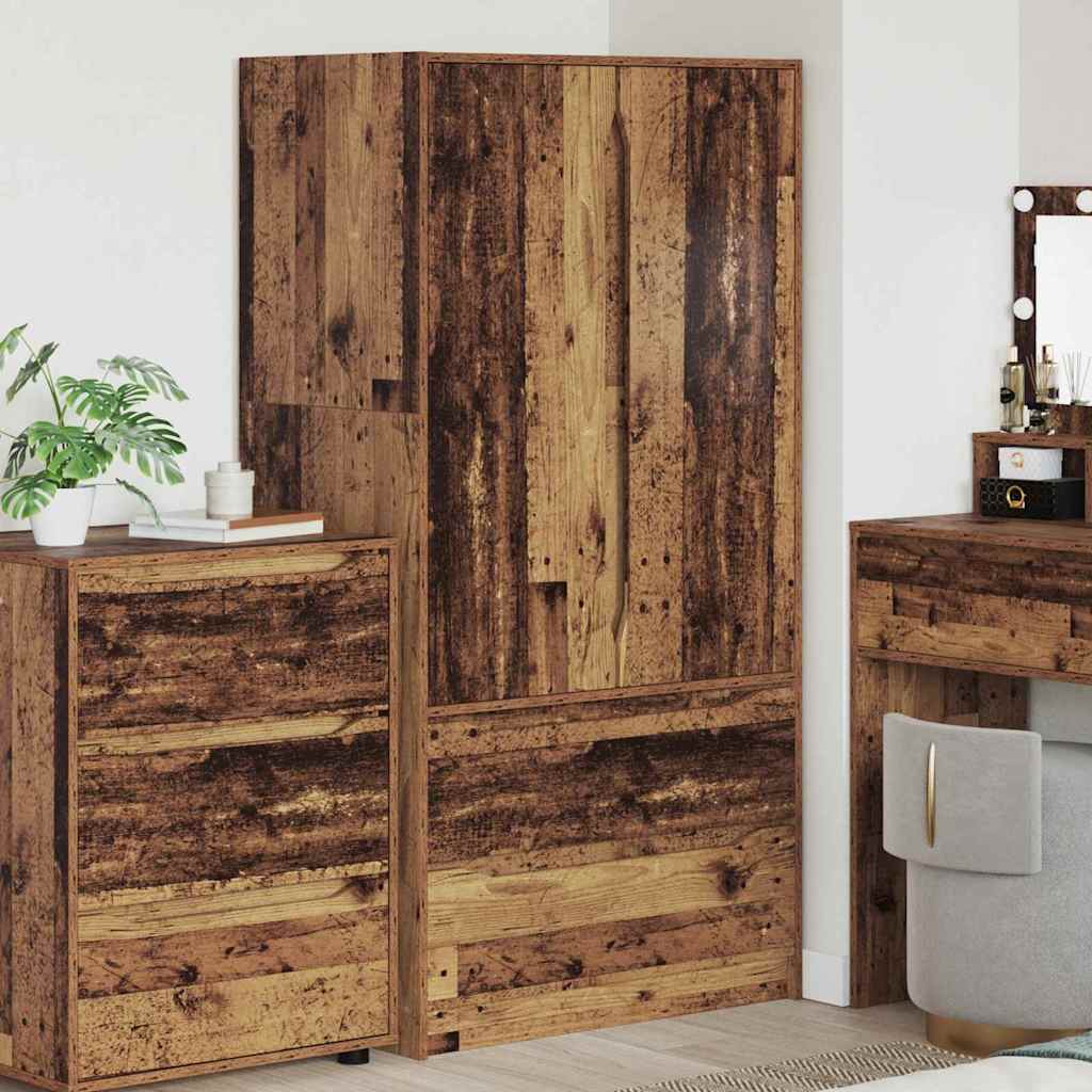 vidaXL Kleiderschrank mit Tür Altholz 79,5 x 49 x 156 cm Holzwerkstoff