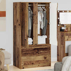 vidaXL Kleiderschrank mit Tür Altholz 79,5 x 49 x 156 cm Holzwerkstoff
