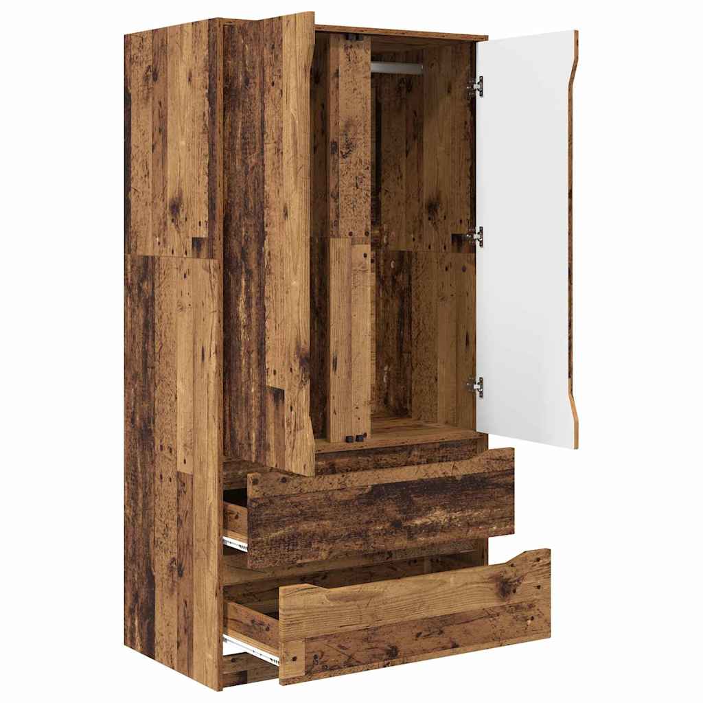 vidaXL Kleiderschrank mit Tür Altholz 79,5 x 49 x 156 cm Holzwerkstoff