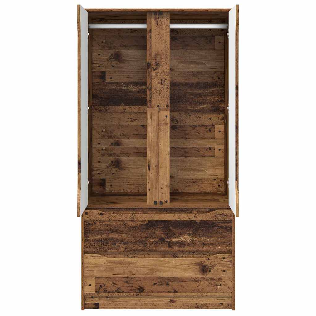 vidaXL Kleiderschrank mit Tür Altholz 79,5 x 49 x 156 cm Holzwerkstoff