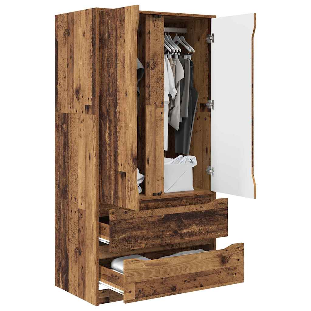 vidaXL Kleiderschrank mit Tür Altholz 79,5 x 49 x 156 cm Holzwerkstoff