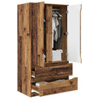 vidaXL Kleiderschrank mit Tür Altholz 79,5 x 49 x 156 cm Holzwerkstoff