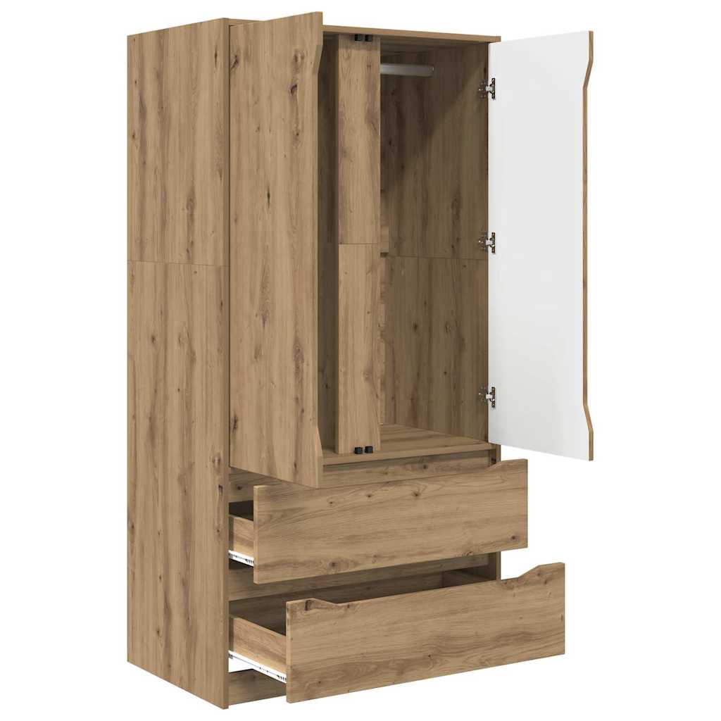 vidaXL Kleiderschrank Artisan-Eiche 79,5 x 49 x 156 cm Holzwerkstoff